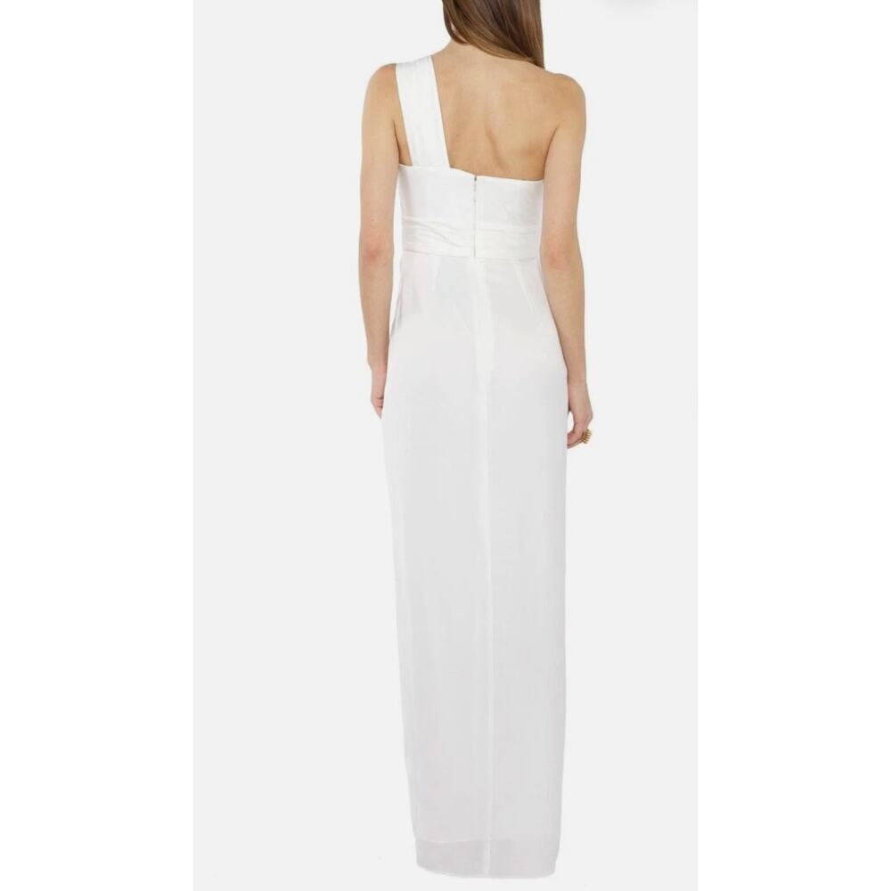 BCBGMaxazria Barbara White Dress Maxi Long One Shoulder 2 - Picture 10 of 10